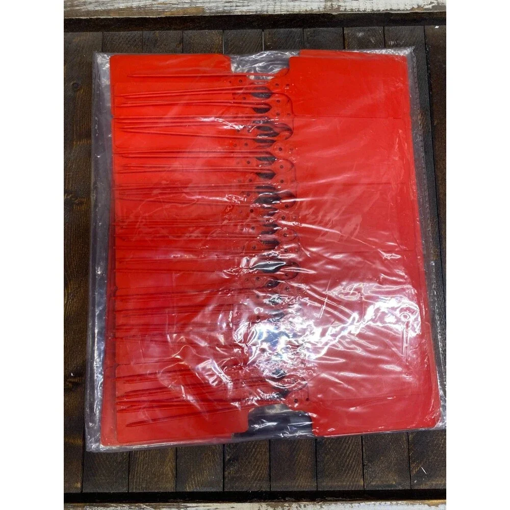 100 Blank Red Plastic Hang Tags For Labeling Bags Keys Inventory Waterproof